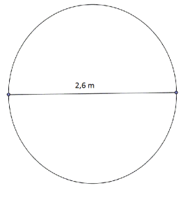 Sirkel med diameter 2,6 m